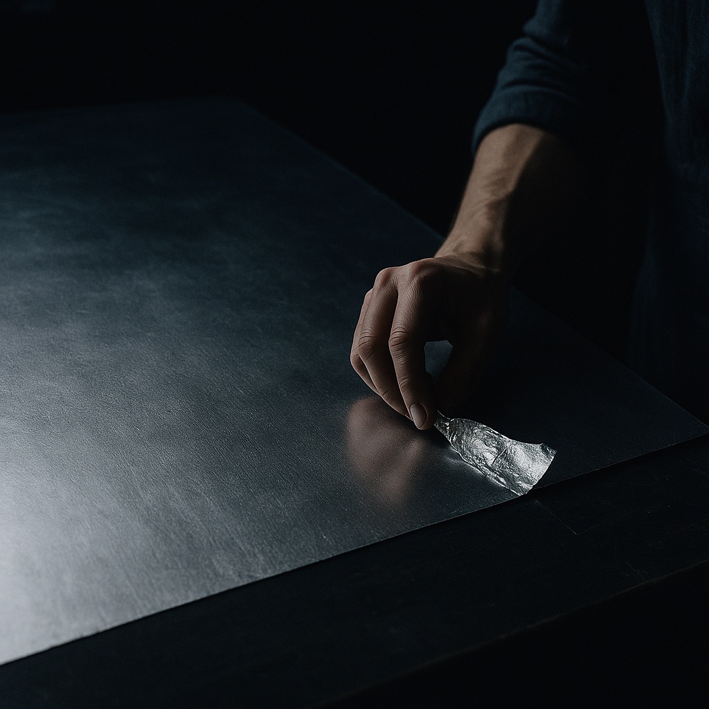 Genuine silver leaf laid by hand